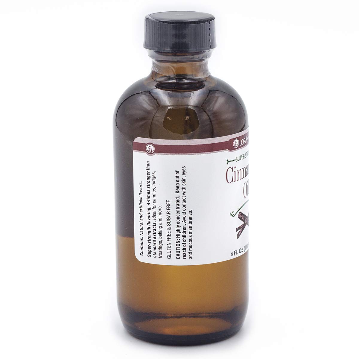 LorAnn Cinnamon Oil SS Flavor pour shot demonstrates small amounts yield strong cinnamon notes.