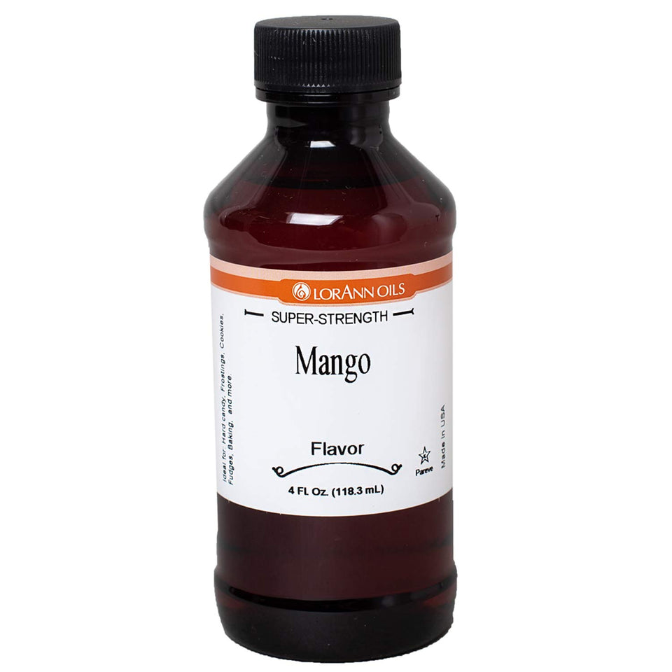 LorAnn Mango SS Flavor bottle close-up, ideal for hard candy and frostings.