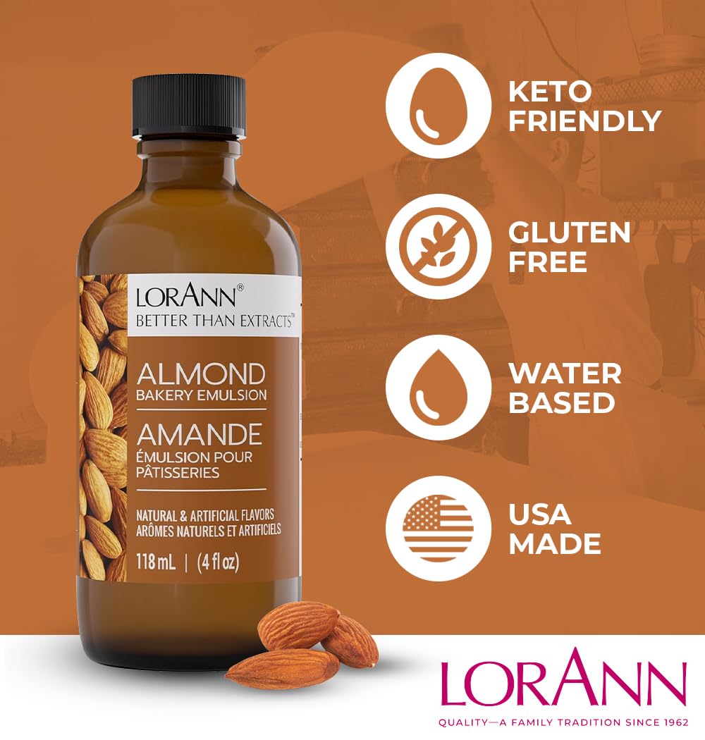 LorAnn Oils Almond Bakery Emulsion bowl mixing captures rich aroma during batter preparation.