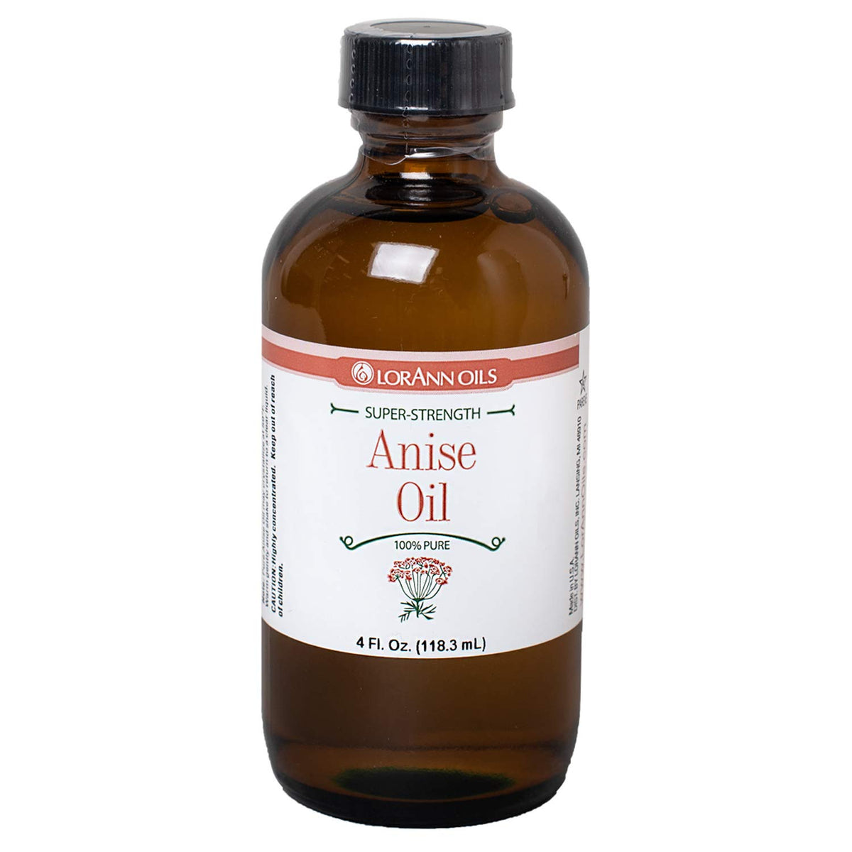 LorAnn Oils Anise Oil bottle showing pure licorice aroma for confections.