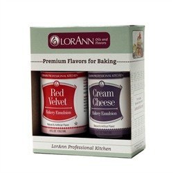 LorAnn Oils Bakery Emulsion Red Velvet & Cream Cheese pack for richer cake flavors.