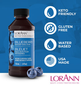 LorAnn Oils Blueberry Bakery Emulsion on cookie-dough surface for enhanced taste.