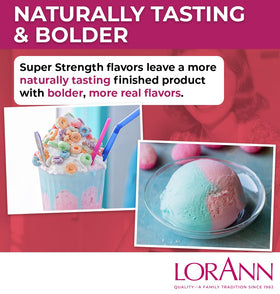 Finished LorAnn Oils bubble gum candies plated for display.