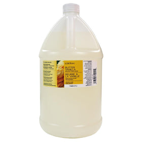 LorAnn Oils Butter Vanilla Bakery Emulsion bottle close-up for rich fruit notes in desserts.
