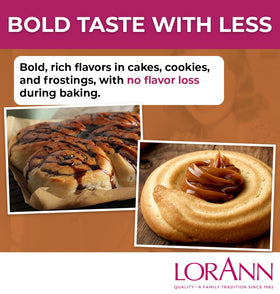 LorAnn Oils Caramel Bakery Emulsion pour demonstrates even distribution in batter and desserts.