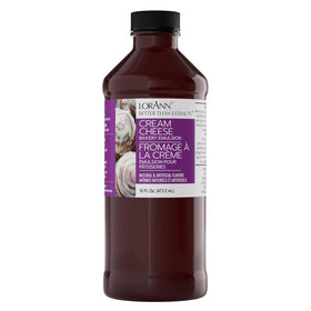 LorAnn Oils Cream Cheese Emulsion bottle boosts fruit tones in cakes.