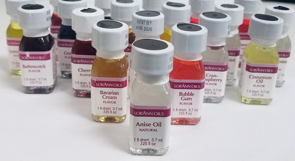 LorAnn Oils Fruity Flavors Pack bottle pouring into a pan