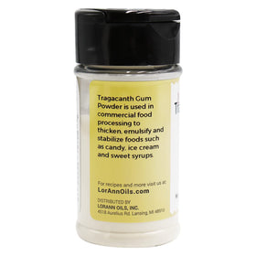 LorAnn Oils Gum Tragacanth jar closeup shows a ready-to-use thickening aid.