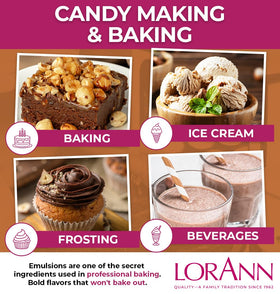 LorAnn Oils Hazelnut Bakery Emulsion close-up bottle showcasing bakery-grade flavor.