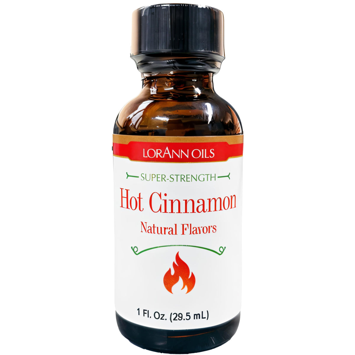 LorAnn Oils Hot Cinnamon bottle 1oz highlighting bold flavor for candies.