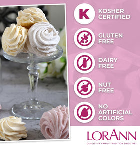 Cake frosting stabilized with LorAnn Meringue Powder for clean decoration.