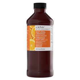 LorAnn Oils Orange Bakery Emulsion bottle shown for bakery-grade citrus flavor in baking.