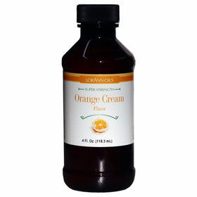 LorAnn Oils Orange Cream Super Strength bottle for bold flavoring in candies and baked goods.