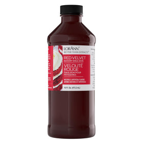 LorAnn Oils Red Velvet Emulsion bottle enhances fruit tones in cakes and cookies