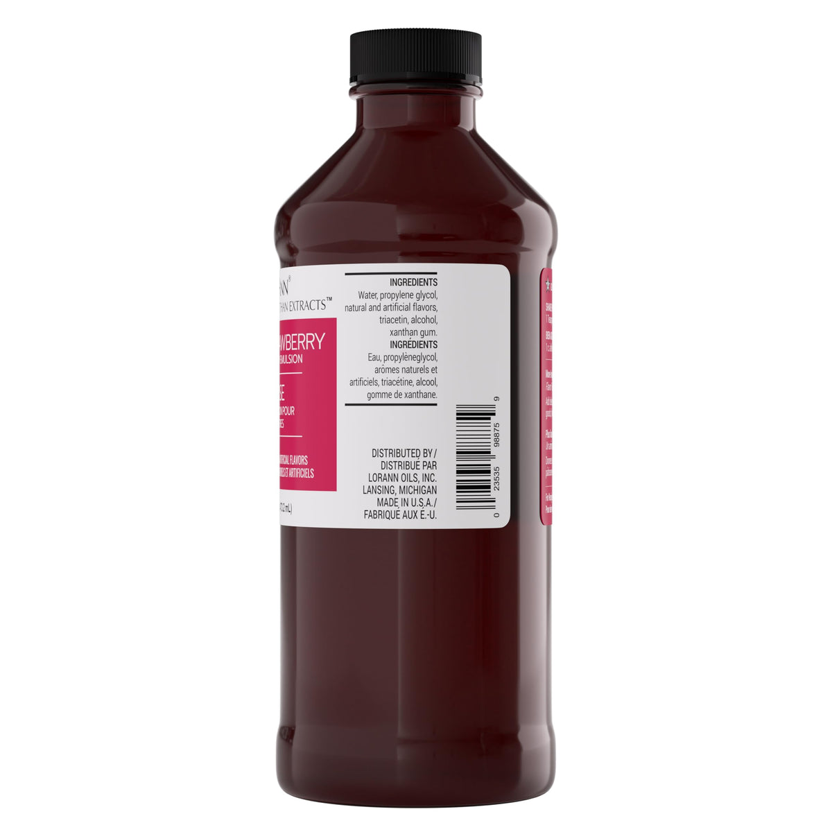 LorAnn Oils Strawberry Bakery Emulsion close-up flavor profile for vibrant strawberry notes.