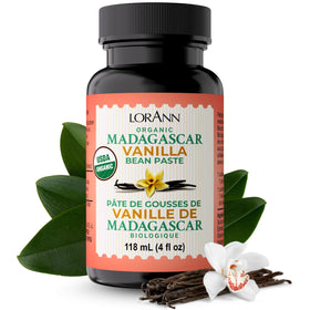 LorAnn Oils vanilla bean paste jar with real seed flecks for baking.