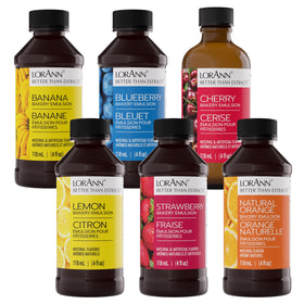 LorAnn Oils Variety Bakery Emulsion Banana bottle adds bakery-grade flavor to baked goods.