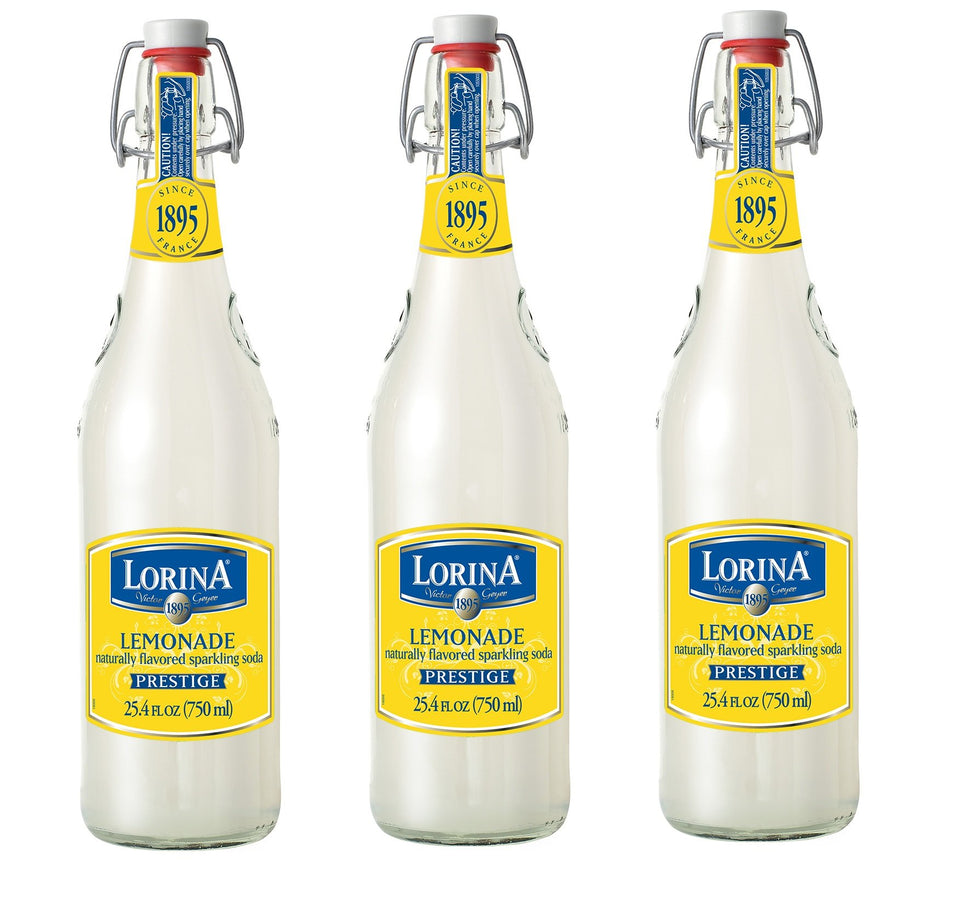 Lorina Prestige lemonade bottle with swing-top stopper keeps fizz for celebrations