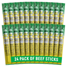 Lorissa's Kitchen Heat Seeker jalapeño beef sticks 24-pack, convenient grab-and-go protein.