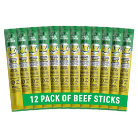 Lorissa's Kitchen Heat Seeker jalapeno beef sticks pack front for on-the-go protein.