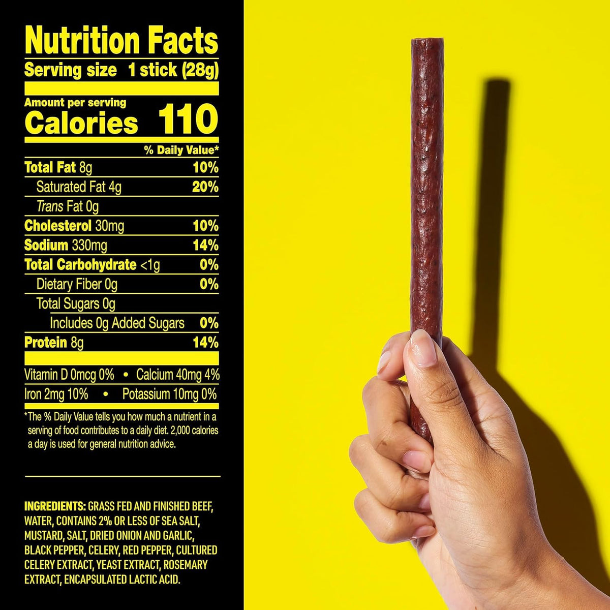 Closeup of Lorissa's Kitchen Smoke Show beef sticks; bold smoky flavor and quality ingredients.