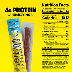 Lorissa's Kitchen Smoke Show mini beef sticks ingredients shot highlights allergen-free formula