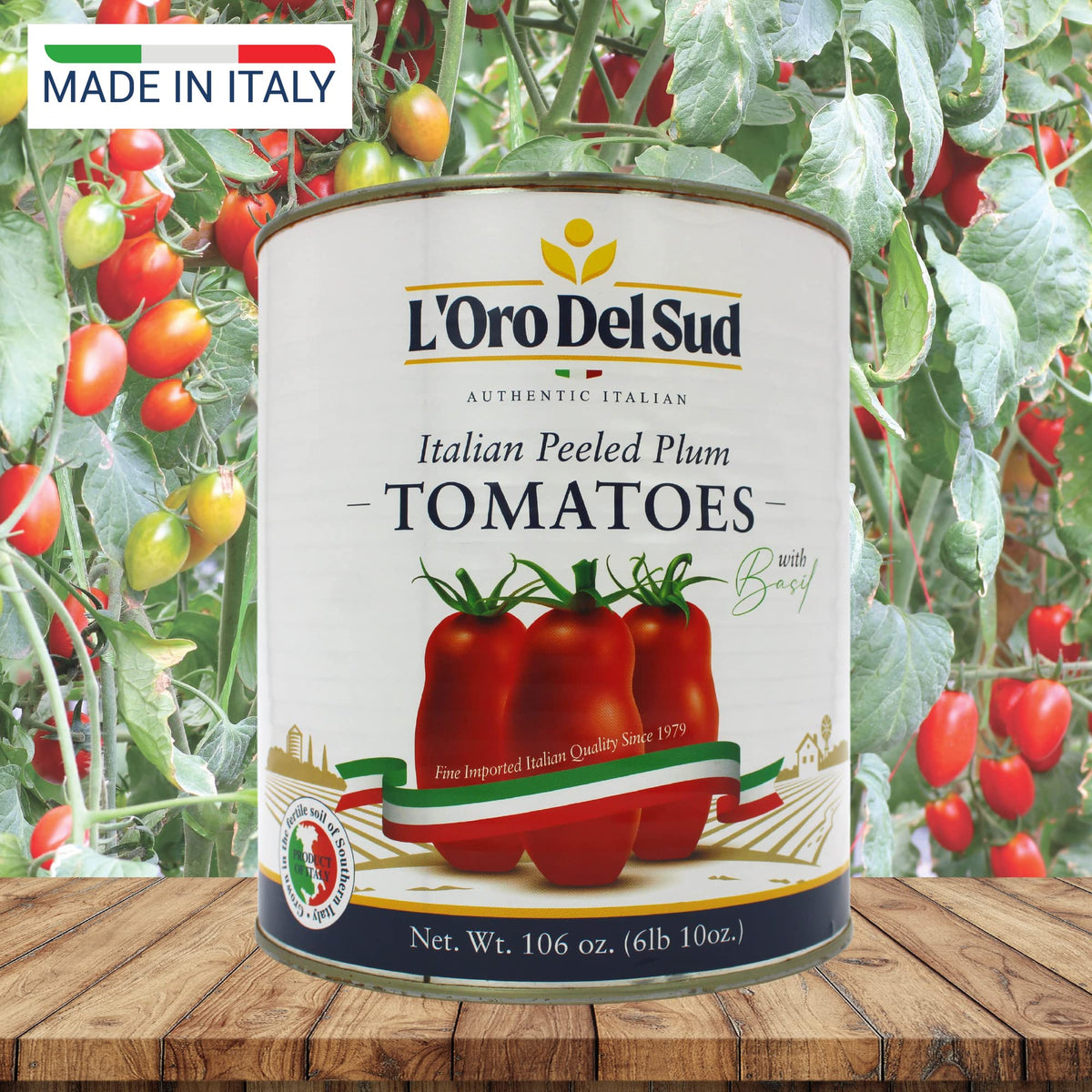 Basil-infused tomatoes from L'Oro Del Sud add fresh aroma