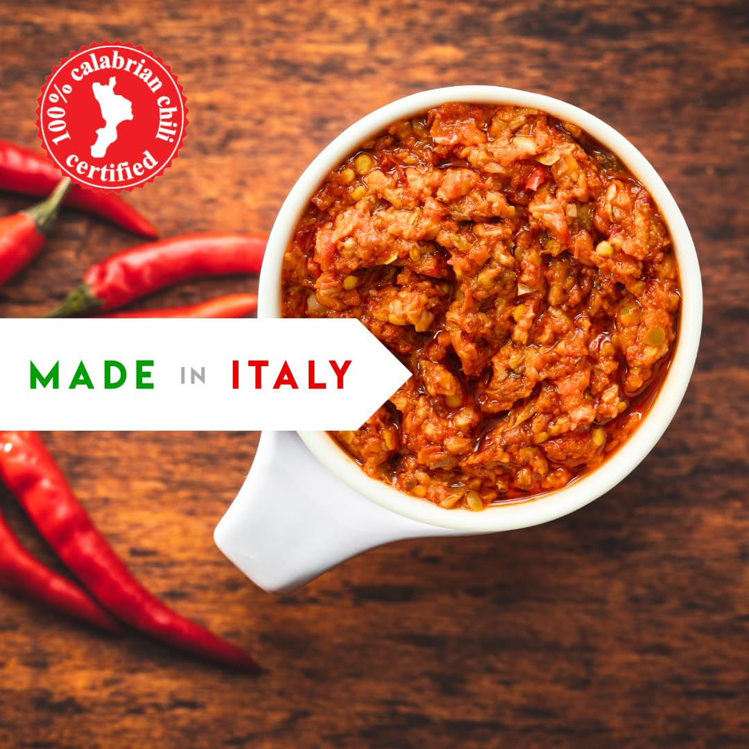 Spoonful of L'Oro Del Sud Bomba on bruschetta delivers smoky flavor.