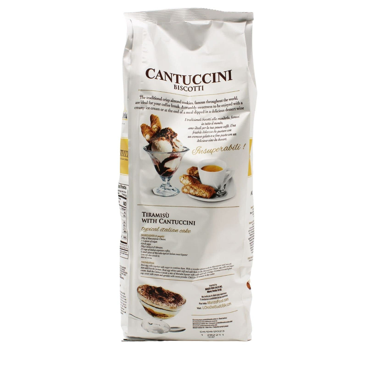 L'Oro Del Sud cantuccini packaging highlighting traditional Italian dessert, ideal for gifting