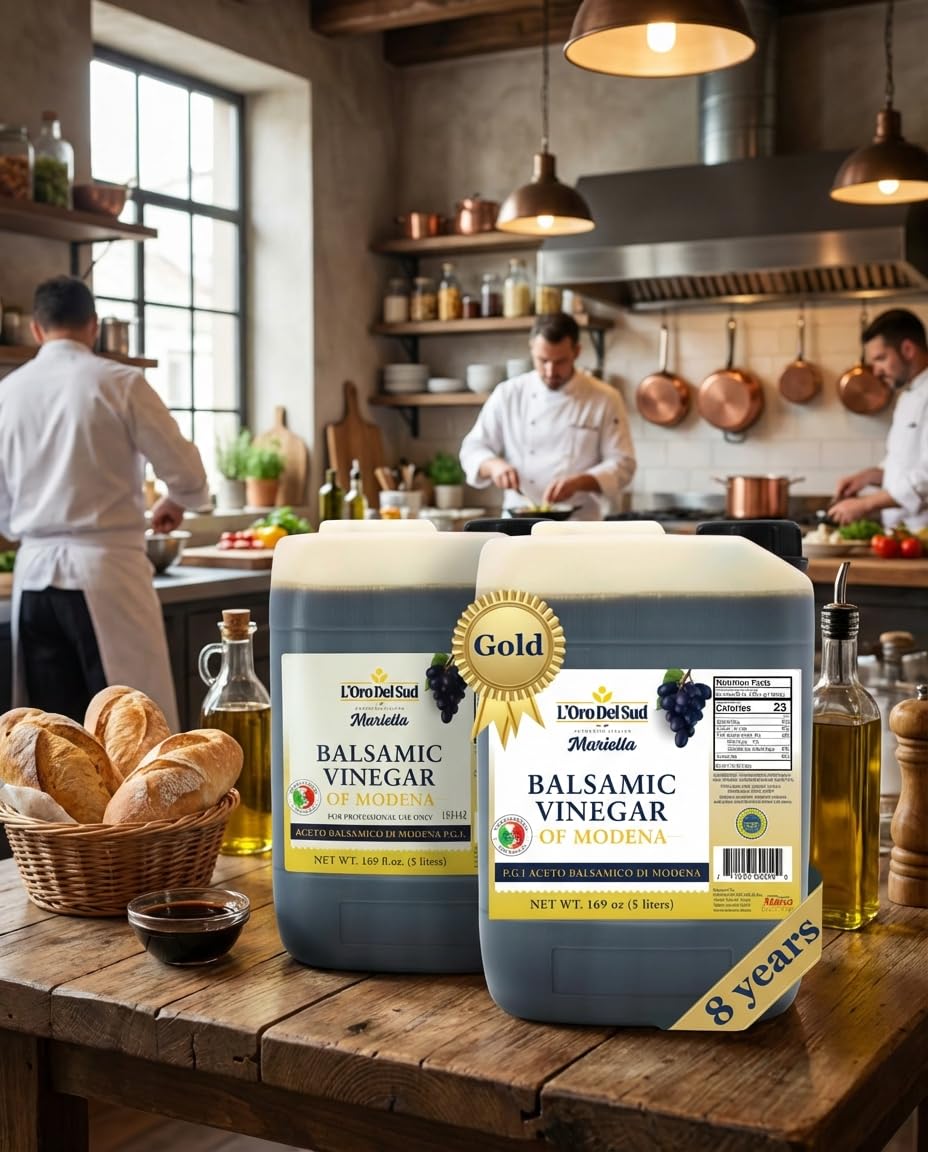 5-liter bulk refill from L'Oro Del Sud keeps kitchens stocked.