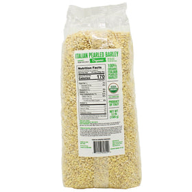 L'Oro Del Sud pearled barley grains close-up showing texture ideal for hearty dishes.