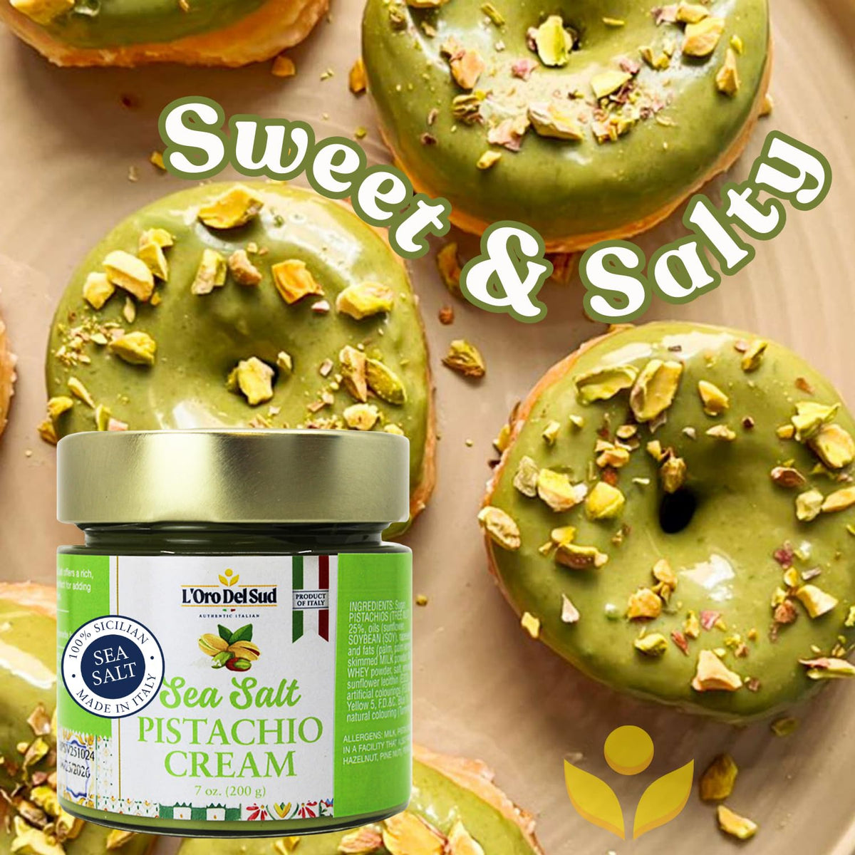 L'Oro Del Sud pistachio cream on toast suggesting versatility.