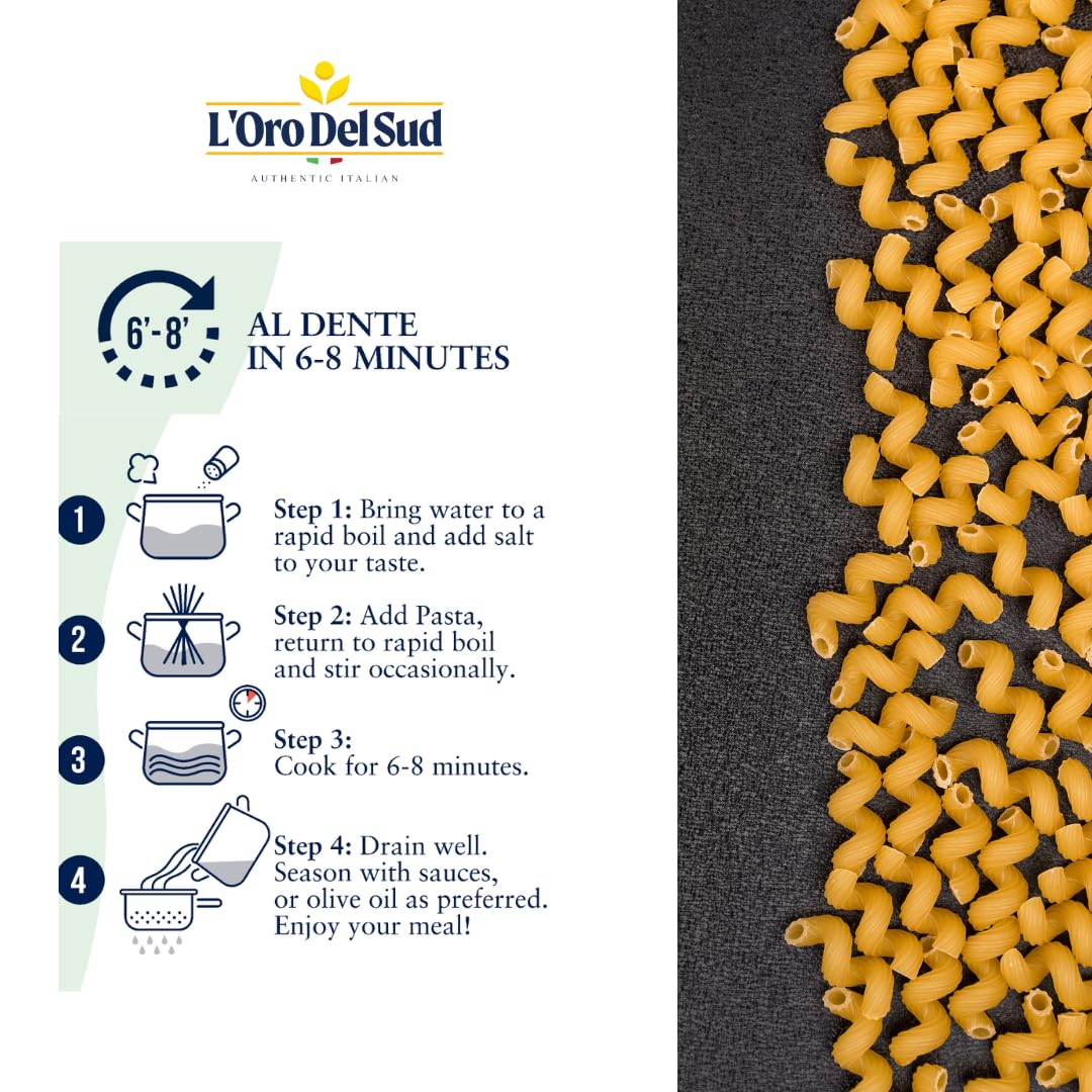 Vegan and kosher certified pasta by L'Oro Del Sud for inclusive meals.