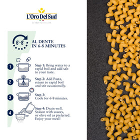 Vegan and kosher certified pasta by L'Oro Del Sud for inclusive meals.