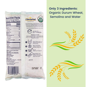 L'Oro Del Sud durum wheat pasta close-up highlighting premium Italian semolina.