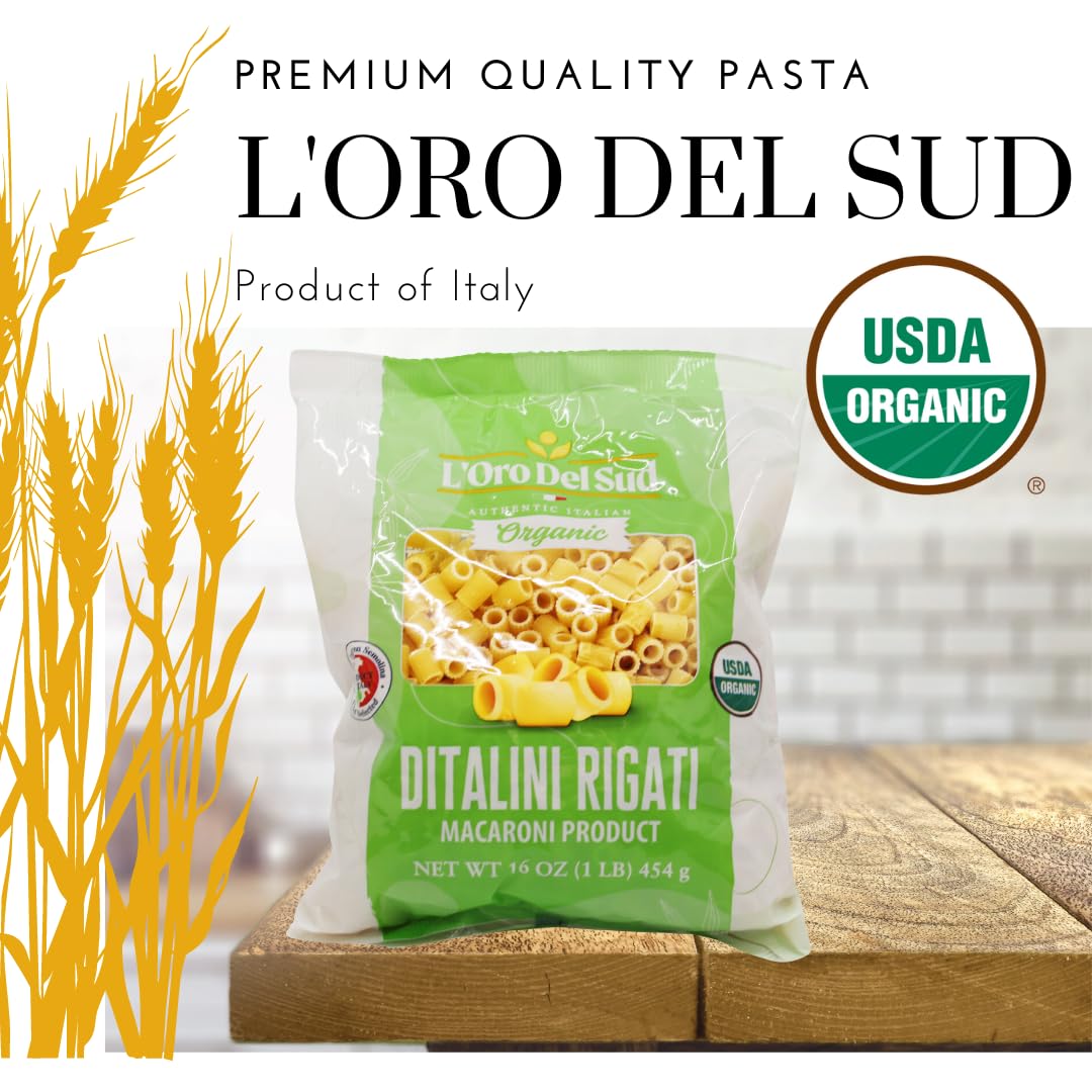 L'Oro Del Sud durum wheat ditalini pasta grain close-up for superior texture