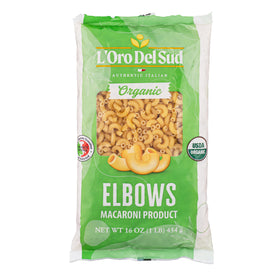 L'Oro Del Sud organic elbows pasta pack ideal for quick weeknight dinners.