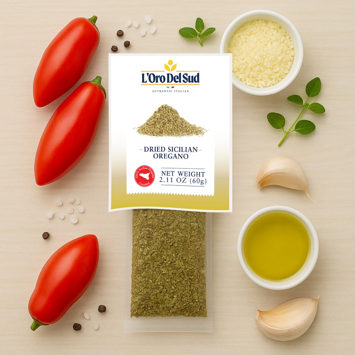 L'Oro Del Sud oregano on pizza elevates flavor and aroma