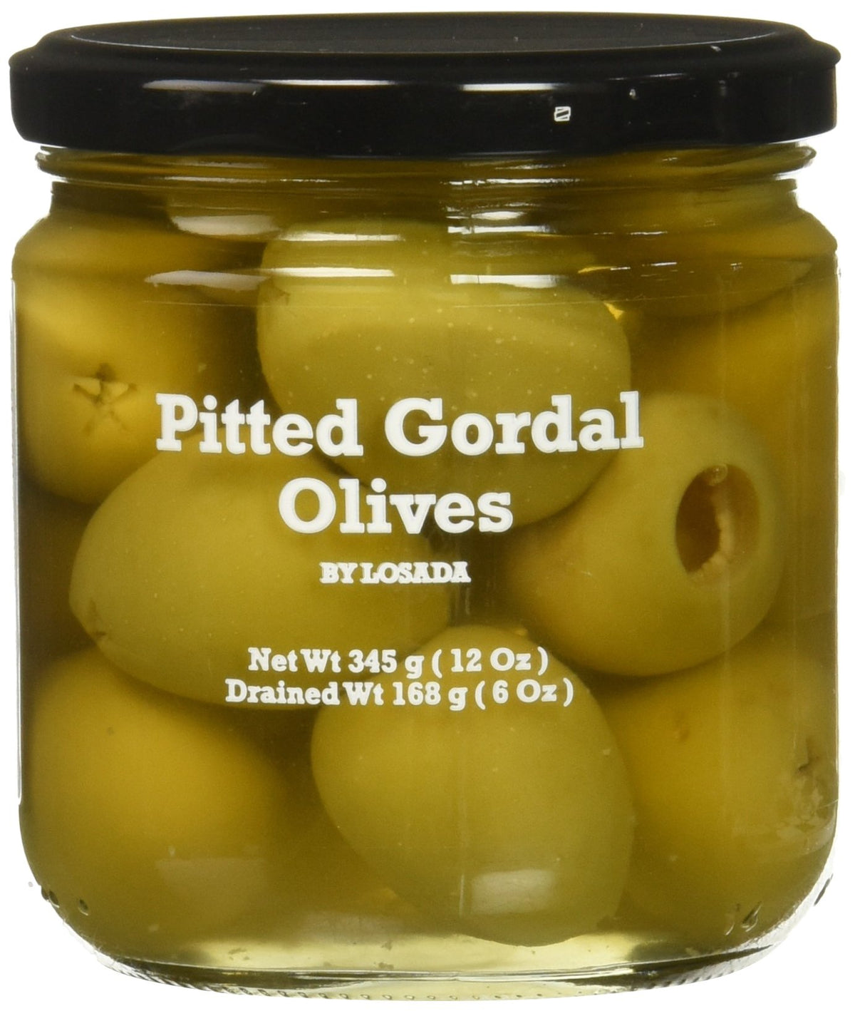Losada Pitted Gordal olives in a jar, ideal for tapas and cheese boards