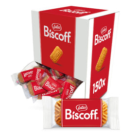 Lotus Biscoff cookies pack 150 individually wrapped for easy on-the-go snacks.
