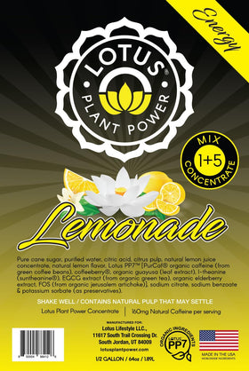 Lotus Energy Lemonade concentrate pour enables quick, customizable energy spritzers.