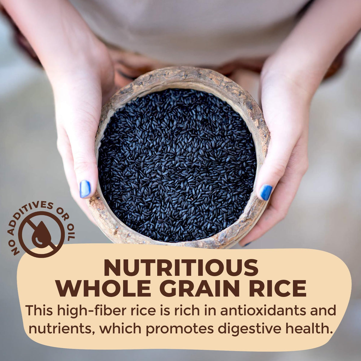 Lotus Foods black rice dish plated with glossy grains and nutty aroma.