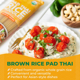 Lotus Foods Brown Rice Pad Thai Noodles uncooked in package