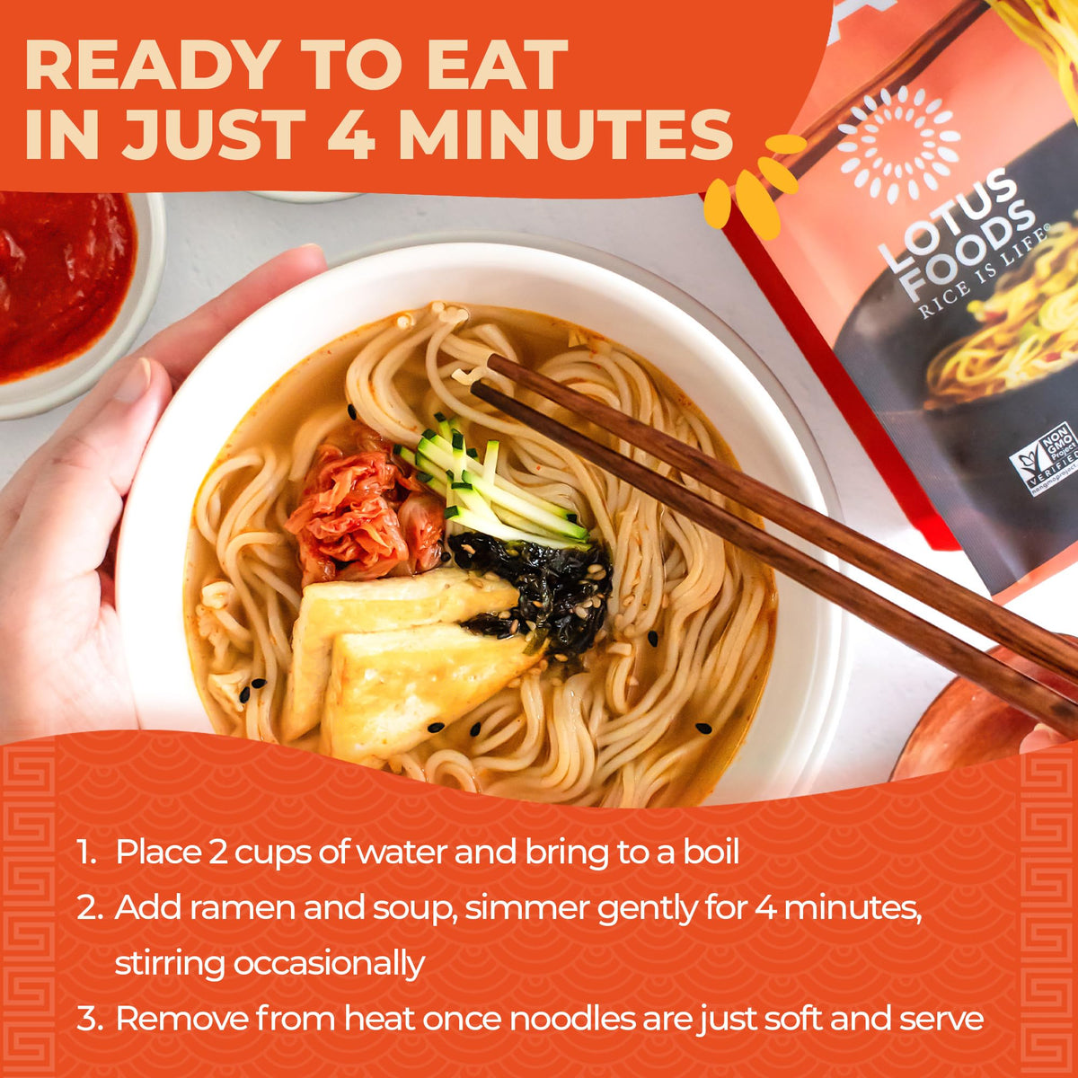 Lotus Foods bulk case packaging for easy pantry storage.