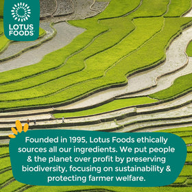 Lotus Foods sustainable sourcing—supports farmers and biodiversity.