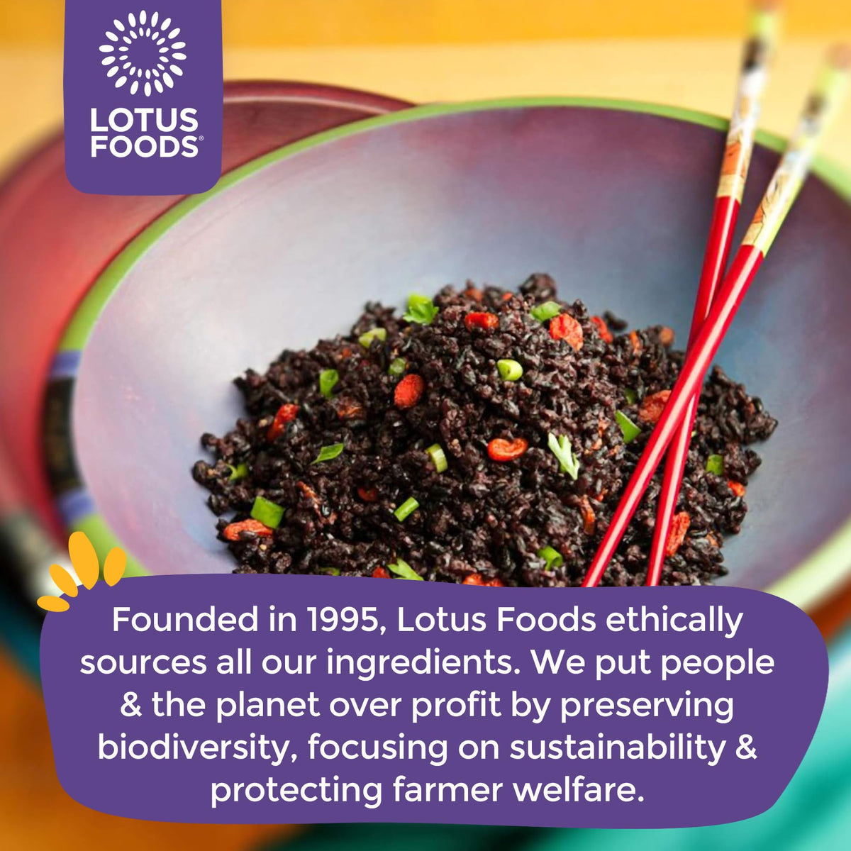 Lotus Foods Forbidden Rice organic certification seal