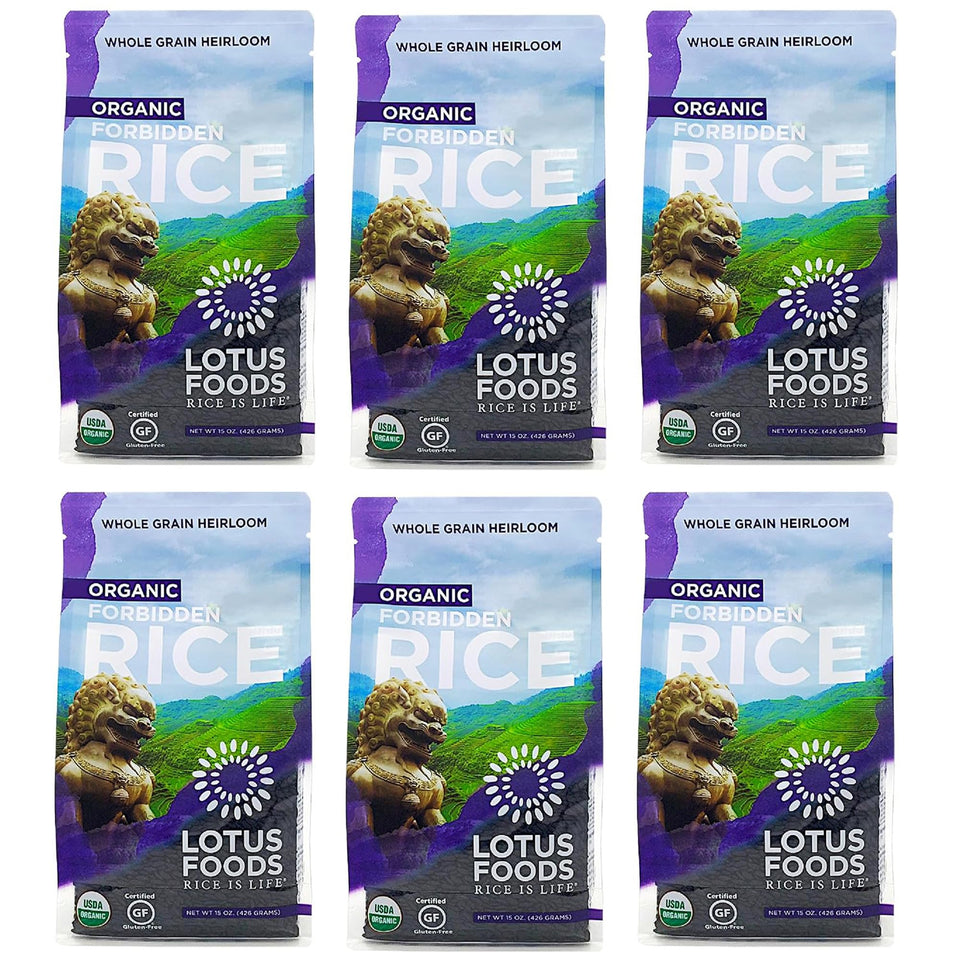 Lotus Foods Forbidden Rice pack front, gluten-free bulk option for meals