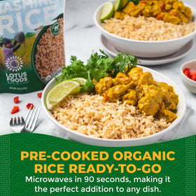 Lotus Foods heat-eat 90-second microwave pouch for quick meals