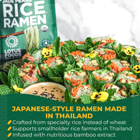 Lotus Foods Jade Pearl Ramen uncooked noodles highlighting whole grain quality and plant based goodness