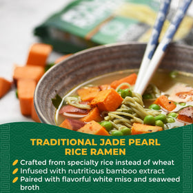 Lotus Foods Jade Pearl ramen in miso soup packet gluten-free vegan